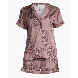 Averie Sleep Two-Piece Tiger Sketch Shorts Pajama Set Size Small